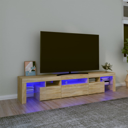 Szafka pod TV z oświetleniem LED, dąb sonoma 200x36,5x40 cm