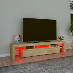 Szafka pod TV z oświetleniem LED, dąb sonoma 200x36,5x40 cm