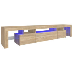 Szafka pod TV z oświetleniem LED, dąb sonoma 215x36,5x40 cm