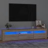 Szafka pod TV z oświetleniem LED, dąb sonoma, 180x35x40 cm