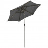 Parasol ogrodowy z LED, antracytowy, 200x211 cm, aluminium