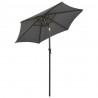 Parasol ogrodowy z LED, antracytowy, 200x211 cm, aluminium