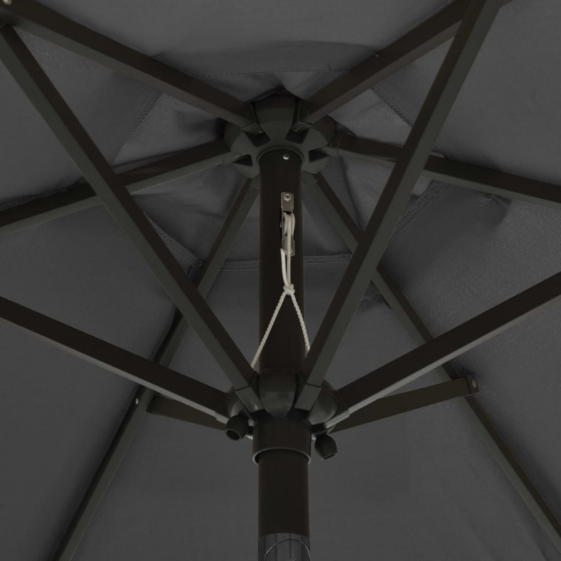 Parasol ogrodowy z LED, antracytowy, 200x211 cm, aluminium