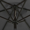 Parasol ogrodowy z LED, antracytowy, 200x211 cm, aluminium