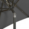 Parasol ogrodowy z LED, antracytowy, 200x211 cm, aluminium