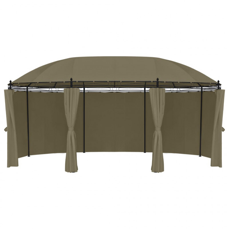 Altana z zasłonami, 520x349x255 cm, kolor taupe, 180 g/m²