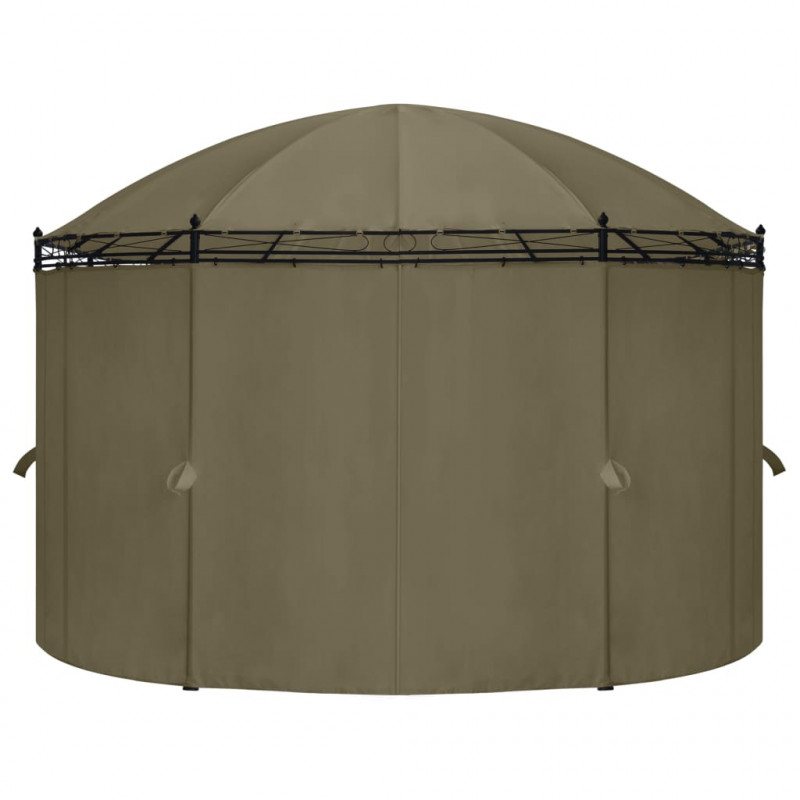 Altana z zasłonami, 520x349x255 cm, kolor taupe, 180 g/m²