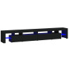 Szafka pod TV z oświetleniem LED, czarna, 260x36,5x40 cm