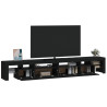 Szafka pod TV z oświetleniem LED, czarna, 260x36,5x40 cm