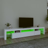 Szafka pod TV z oświetleniem LED, biała, 215x36,5x40 cm