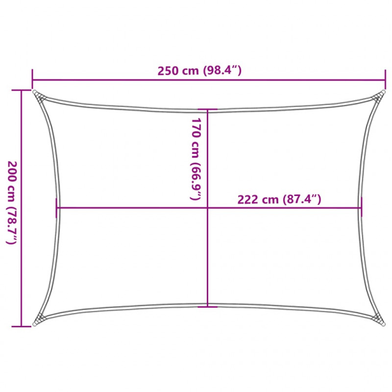 Żagiel przeciwsłoneczny, piaskowy, 2,5x2 m, 100% poliester
