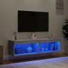 Szafki pod TV, z LED, 2 szt., szary dąb sonoma, 60x30x30 cm