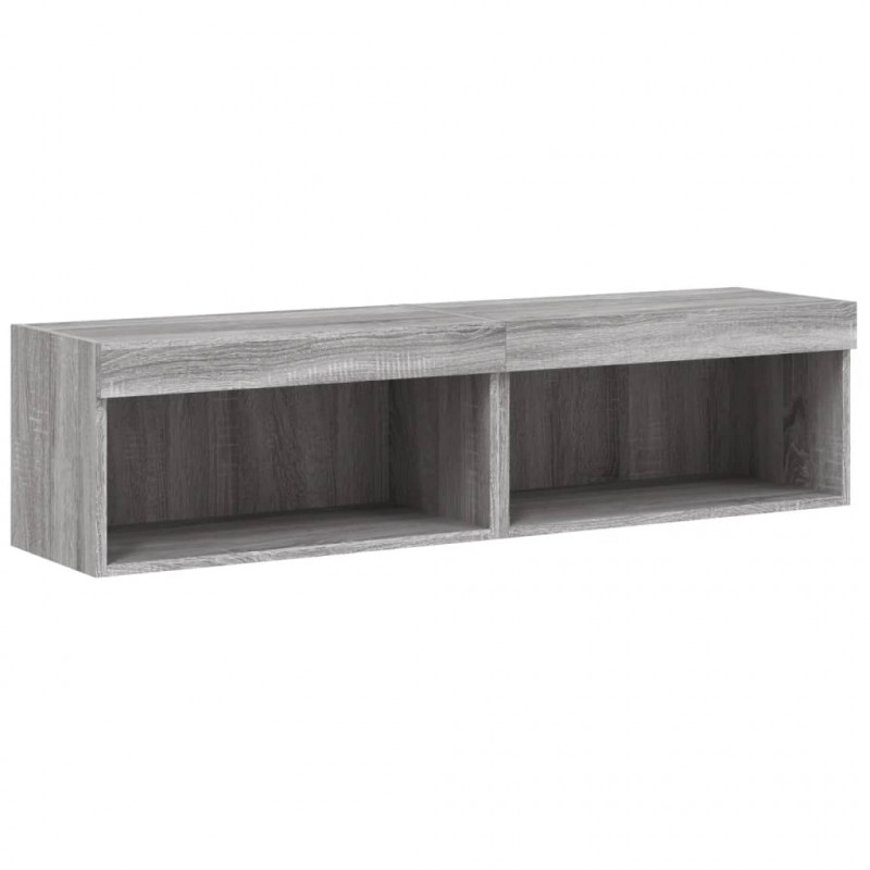 Szafki pod TV, z LED, 2 szt., szary dąb sonoma, 60x30x30 cm