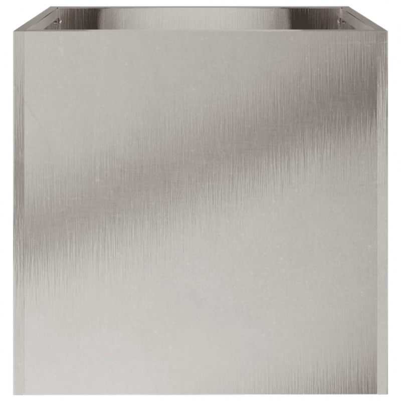 Donice, 2 szt., srebrne, 32x30x29 cm, stal nierdzewna