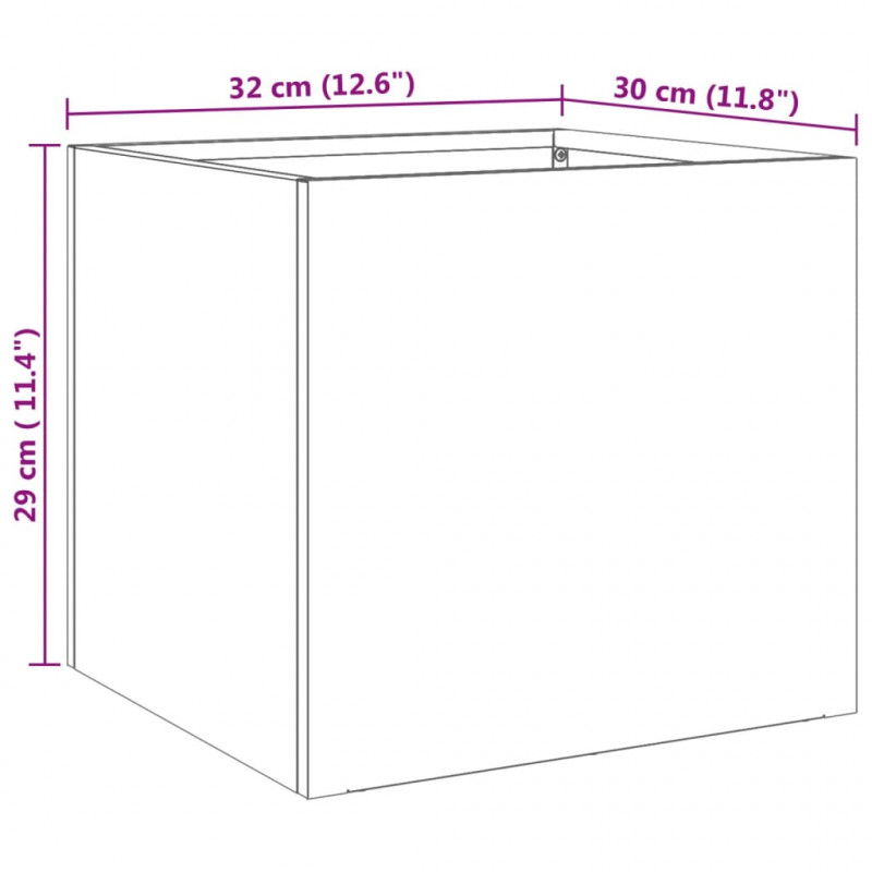Donice, 2 szt., srebrne, 32x30x29 cm, stal nierdzewna