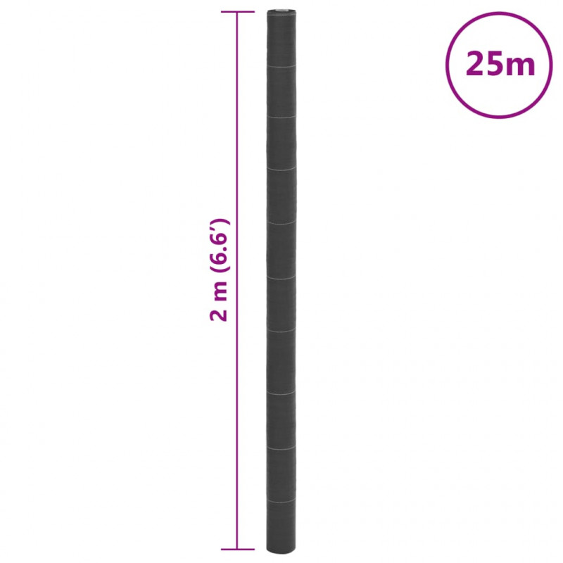 Agrowłóknina antychwastowa, czarna, 2x25 m, PP