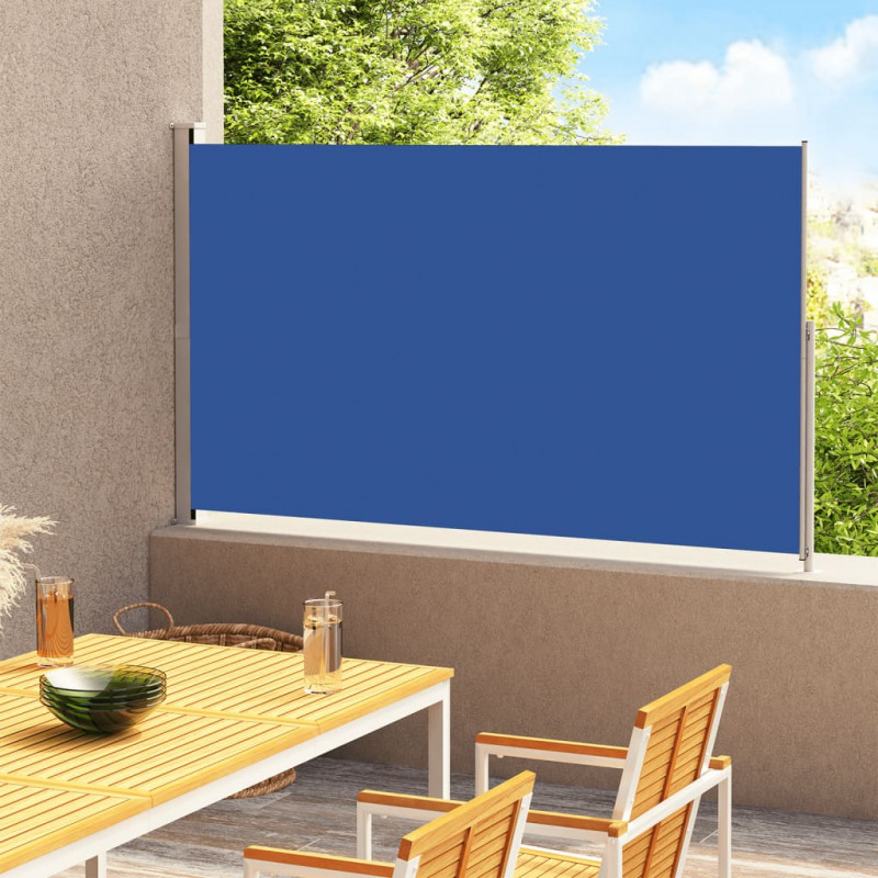 Zwijana markiza boczna na taras, 180x300 cm, niebieska