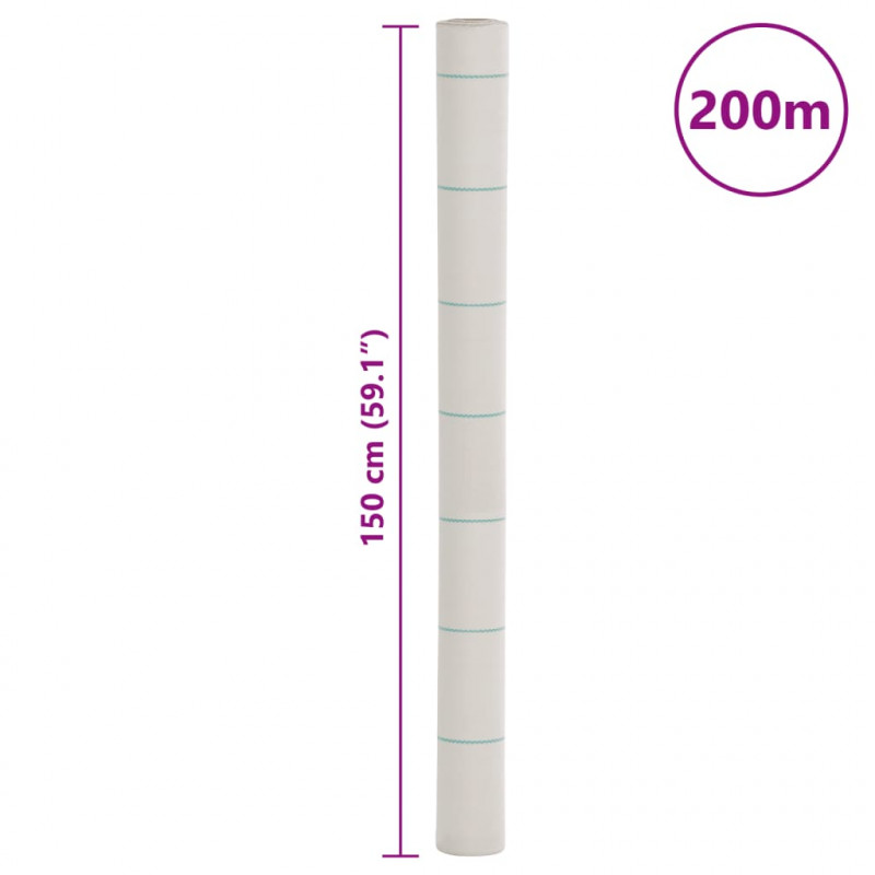 Agrowłóknina antychwastowa, biała, 1,5x200 m, PP