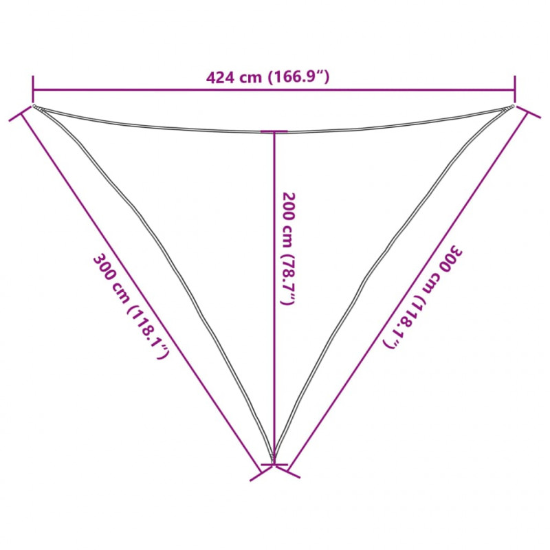Żagiel przeciwsłoneczny, piaskowy, 3x3x4,24 m, 100% poliester