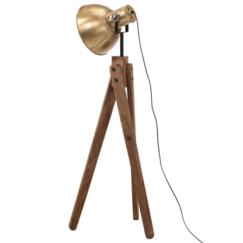 Lampa stojąca, 25 W, antyczny mosiądz, 45x45x120 cm, E27