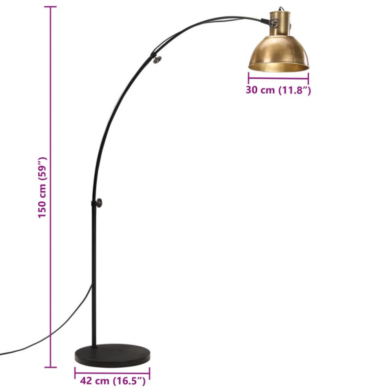 Lampa stojąca, 25 W, antyczny mosiądz, 150 cm, E27