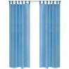 Zasłona na szelkach, prześwitująca, turkusowa, 140 x 175 cm, 2 sztuki