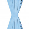 Zasłony z mikrosatyny, 2 szt., z pętelkami, 140x225 cm, turkus