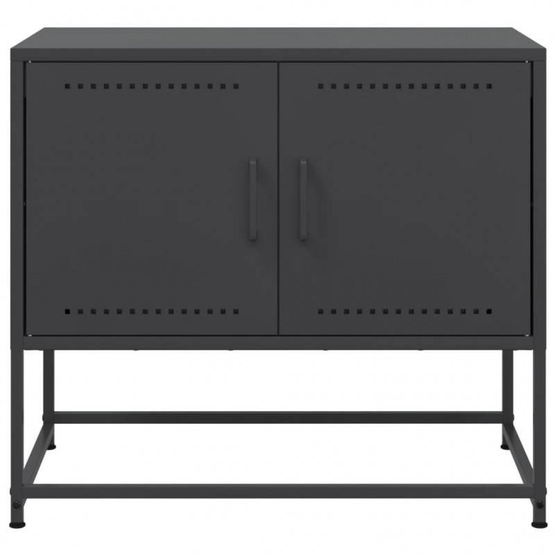 Szafka pod telewizor, czarna, 68,5x39x60,5 cm, stalowa