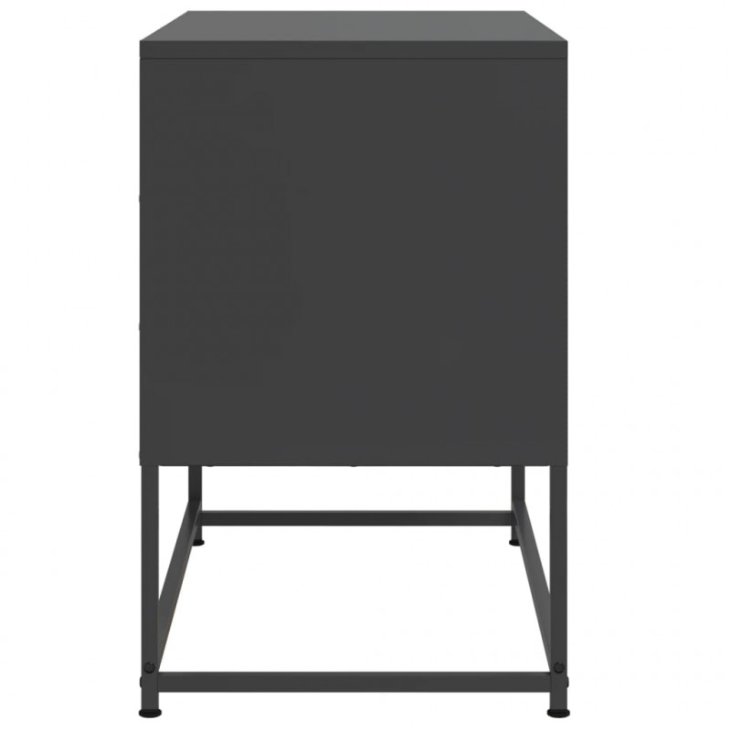 Szafka pod telewizor, czarna, 68,5x39x60,5 cm, stalowa