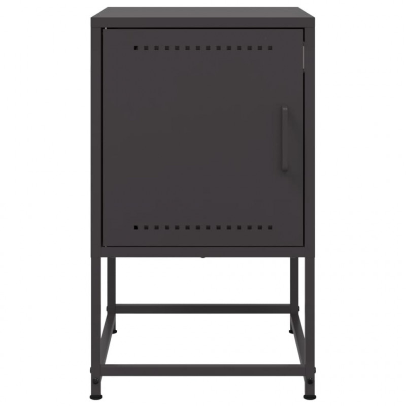 Szafki nocne, 2 szt., czarne, 36x39x60,5 cm, stal