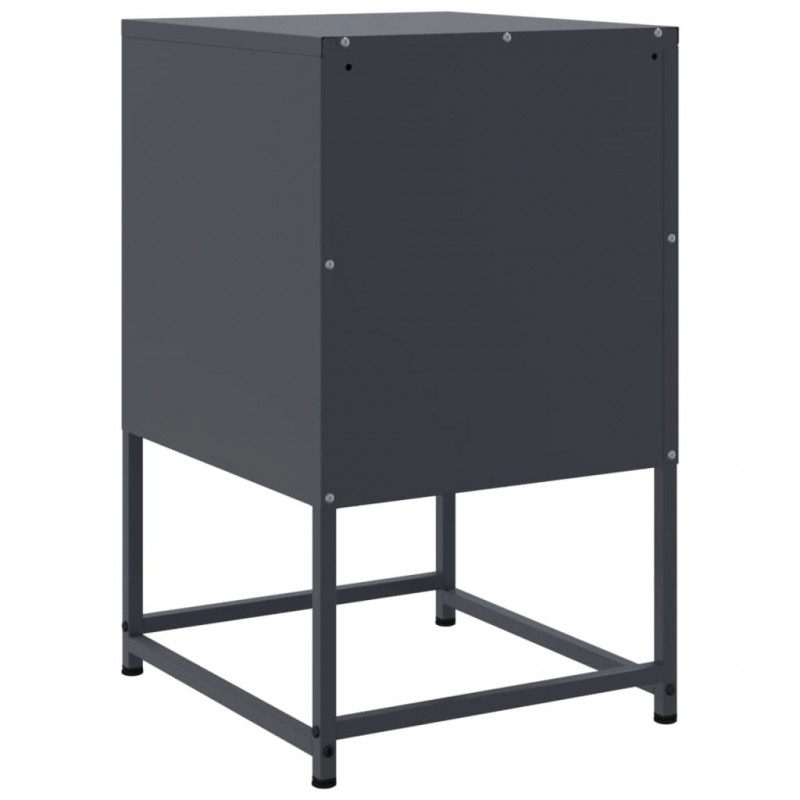 Szafki nocne, 2 szt., antracytowe, 36x39x60,5 cm, stal