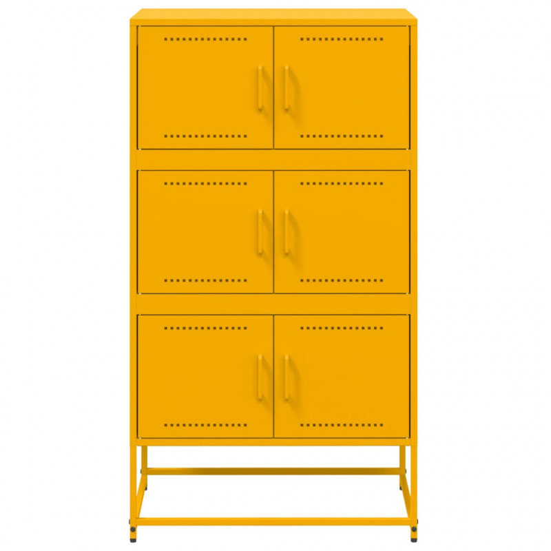 Szafka, musztardowa, 68,5x38,5x123,5 cm, stal