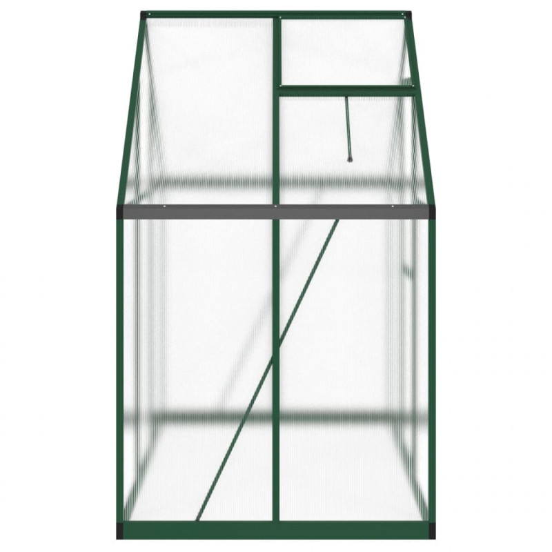 Szklarnia z ramą podstawy, zielona, 169x114x195 cm, aluminium