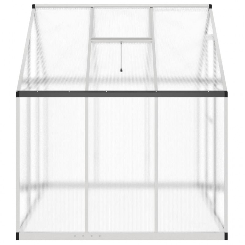 Szklarnia z ramą podstawy, srebrna, 169x169x195 cm, aluminium