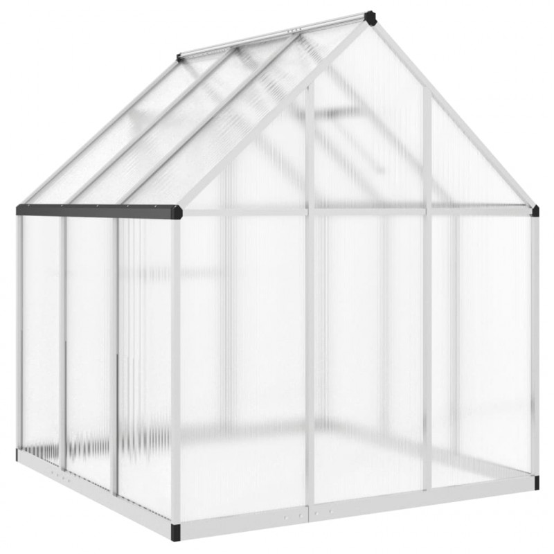 Szklarnia z ramą podstawy, srebrna, 169x169x195 cm, aluminium