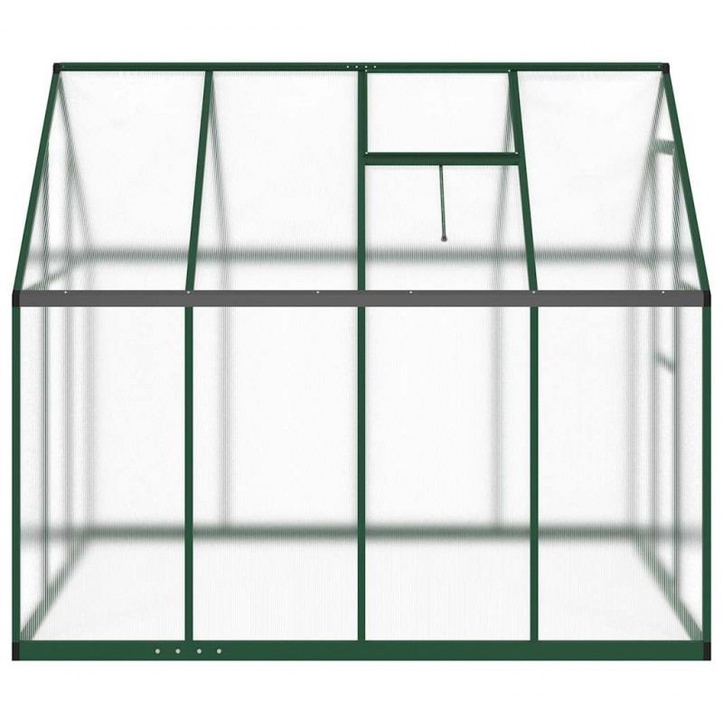 Szklarnia z ramą podstawy, zielona, 224x169x195 cm, aluminium