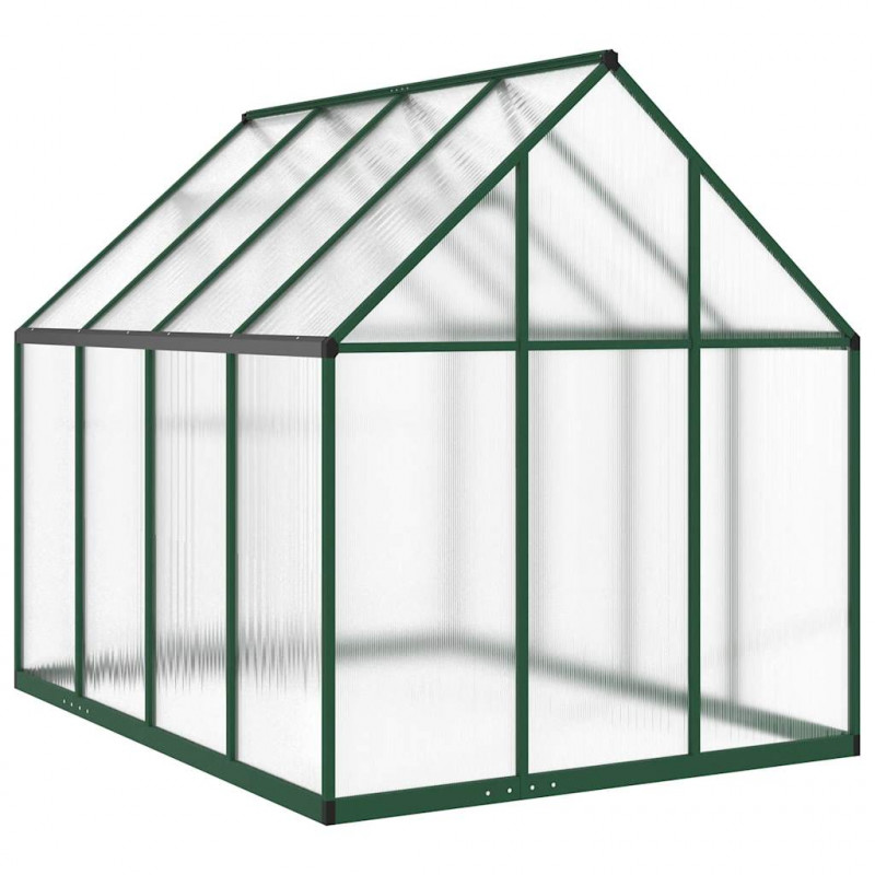 Szklarnia z ramą podstawy, zielona, 224x169x195 cm, aluminium