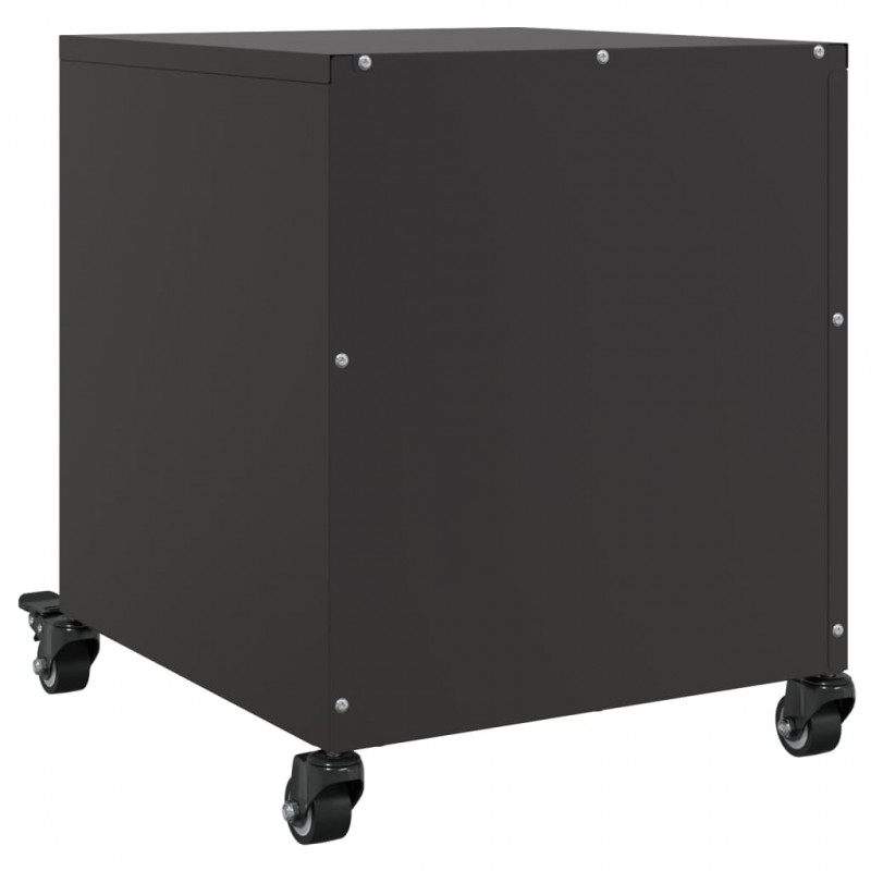 Szafki nocne, 2 szt., czarne, 36x39x43,5 cm, stal