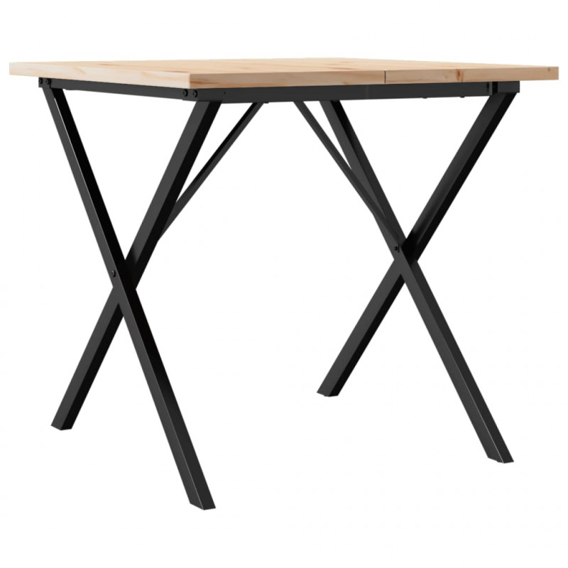 Stół jadalniany z nogami w kształcie litery X, 80x80x75,5 cm