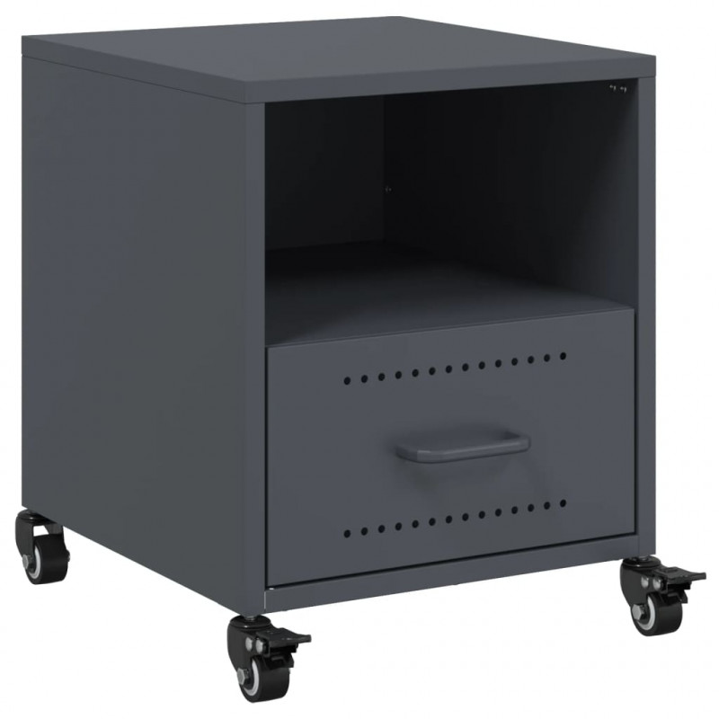 Szafka nocna, antracytowa, 36x39x43,5 cm, stal