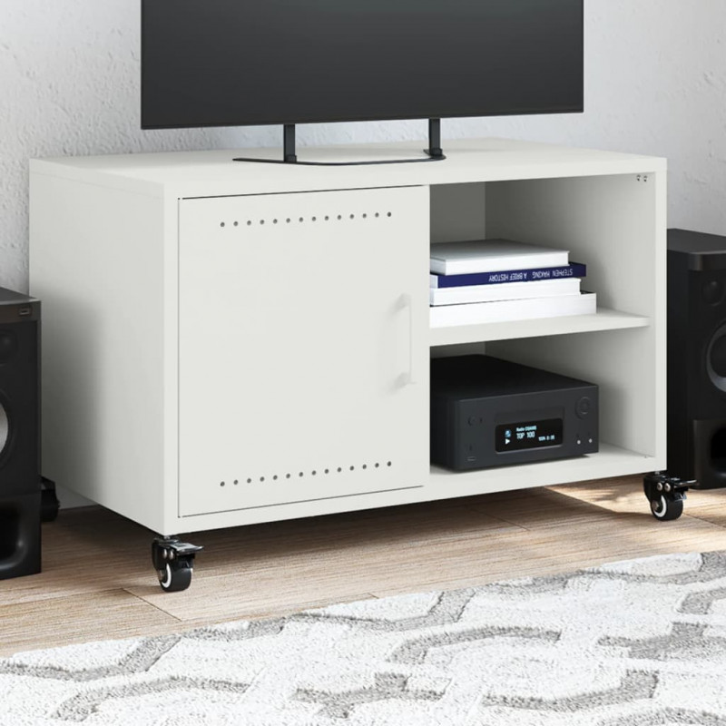 Szafka RTV, biała, 68x39x43,5 cm, stal