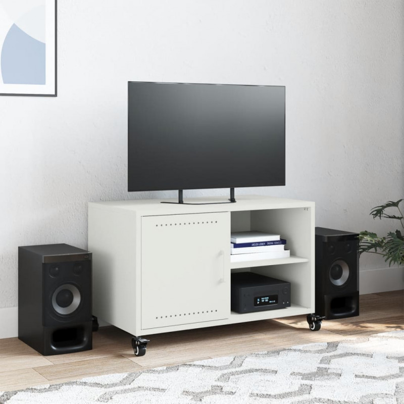 Szafka RTV, biała, 68x39x43,5 cm, stal