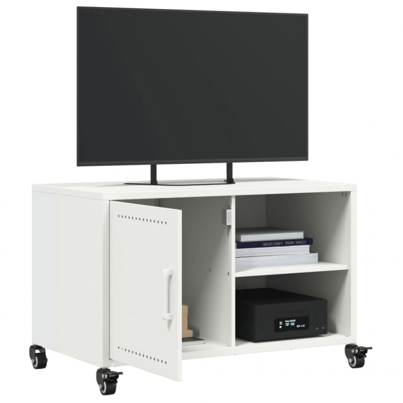 Szafka RTV, biała, 68x39x43,5 cm, stal