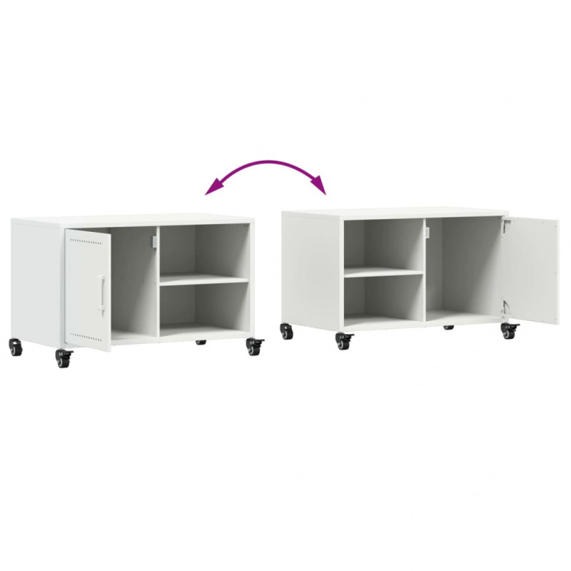 Szafka RTV, biała, 68x39x43,5 cm, stal