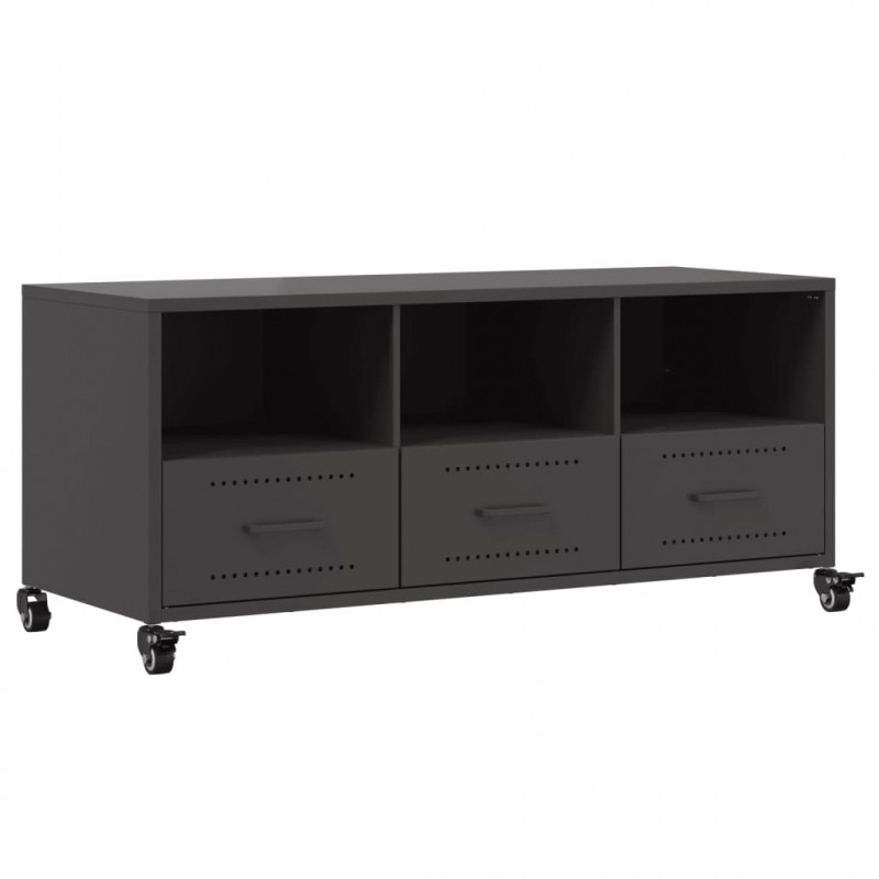 Szafka RTV, czarna, 100,5x39x43,5 cm, stal