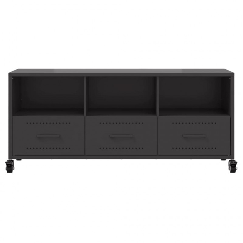 Szafka RTV, czarna, 100,5x39x43,5 cm, stal