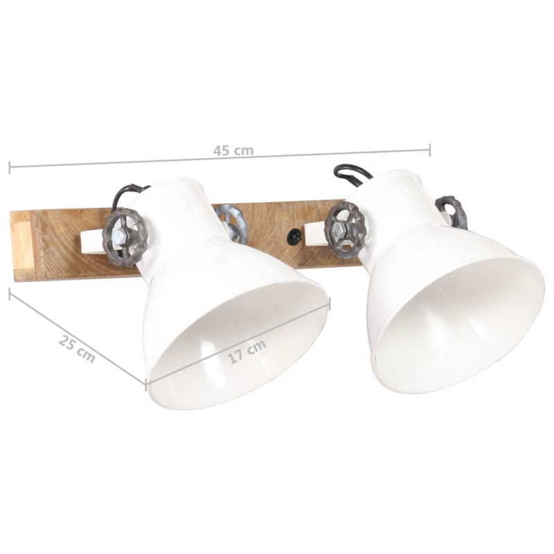 Industrialna lampa ścienna, biała, 45x25 cm, E27