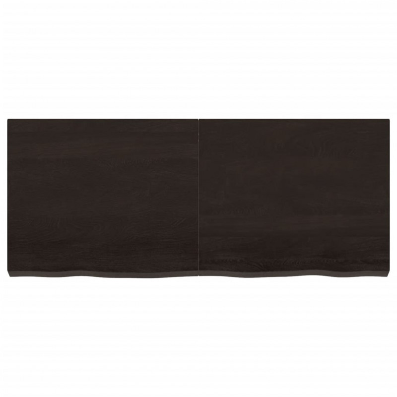 Półka, ciemnobrązowa, 120x50x(2-6) cm, wykończone drewno dębowe
