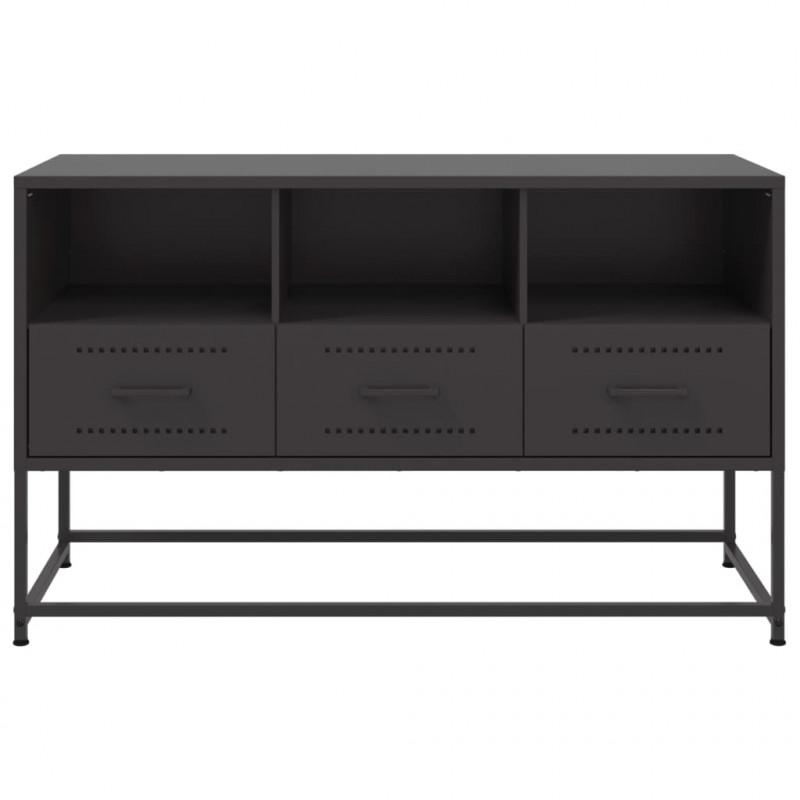 Szafka pod telewizor, czarna, 100,5x39x60,5 cm, stalowa