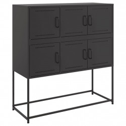Szafka, czarna, 100,5x39x107 cm, stal